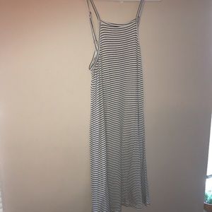 Black and white striped dress